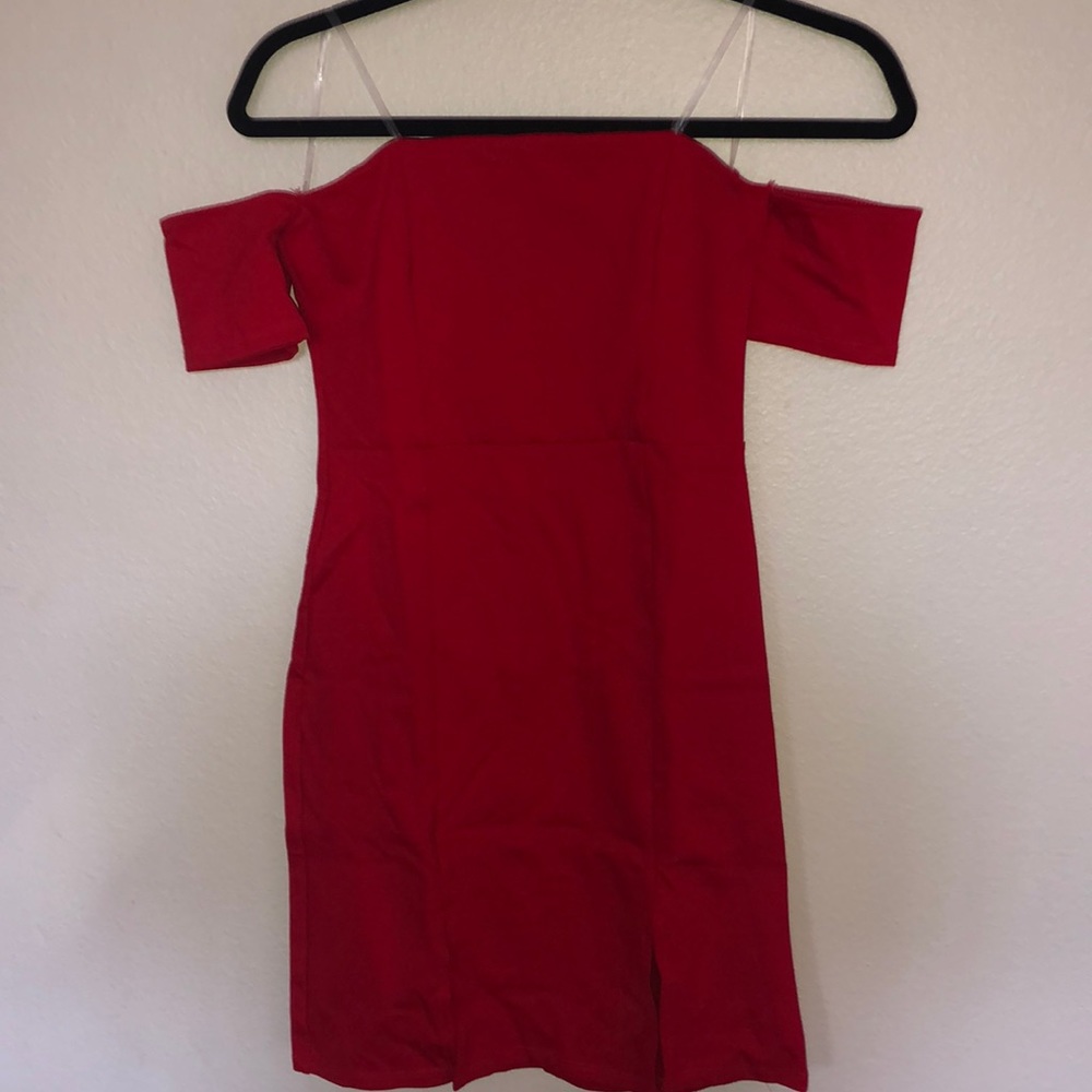 Red mini dress